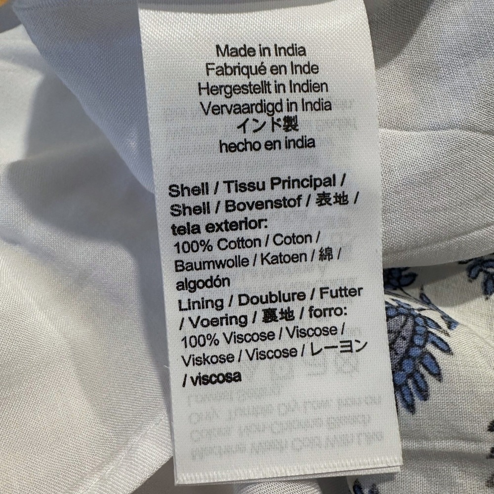 NWT J.Crew V-Neck Mini Dress Bouquet Block Print Blue White XXL - Picture 11 of 12